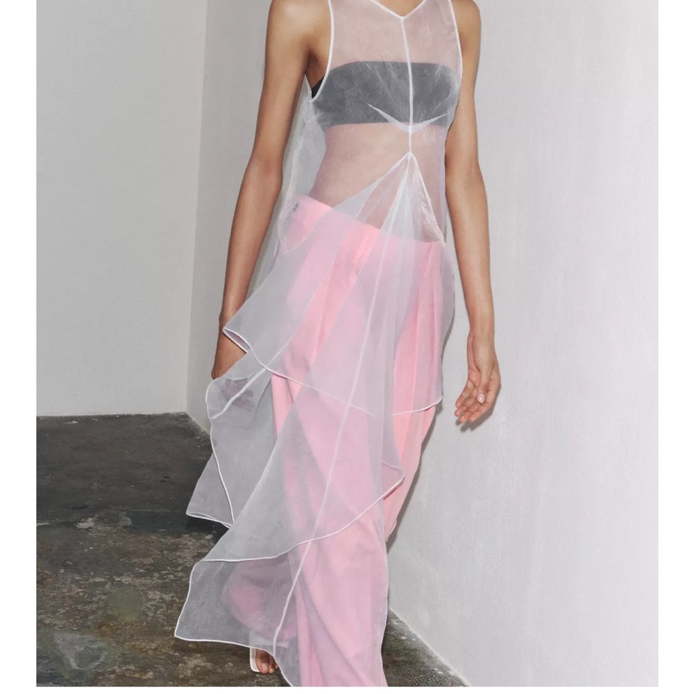 Elegant White Layered organza top